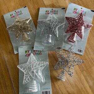 5 Mini Star Tree Toppers Various Colors from My Liuttle Christmas